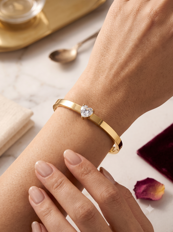 Eternal Love Heart Diamond single Bangle