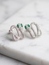 Mystic Viper Rhinestone Stud Earrings