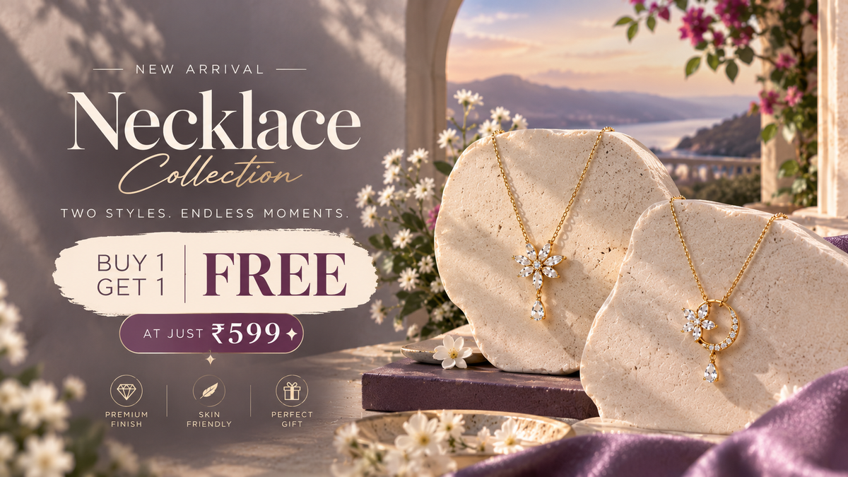 Gold-tone pendant necklace styled for everyday wear